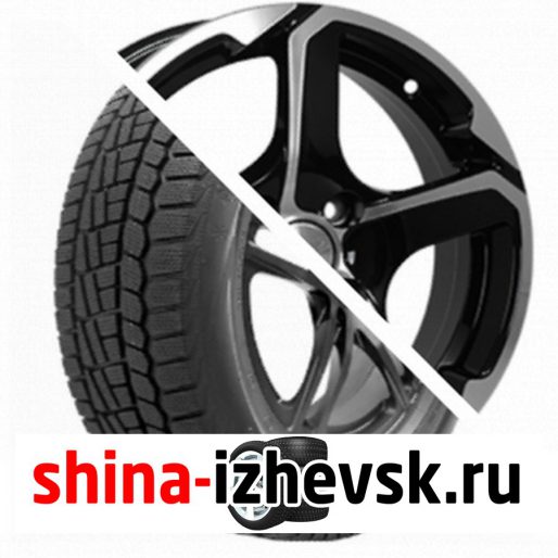 Колесо в сборе Viatti Brina зима (V-521) 185/60 R15 T 84 + СКАД Аллигатор 6xR15 5×100 ET38 DIA57.1 Черный глянцевый с полированной лицевой поверхностью в Ижевске